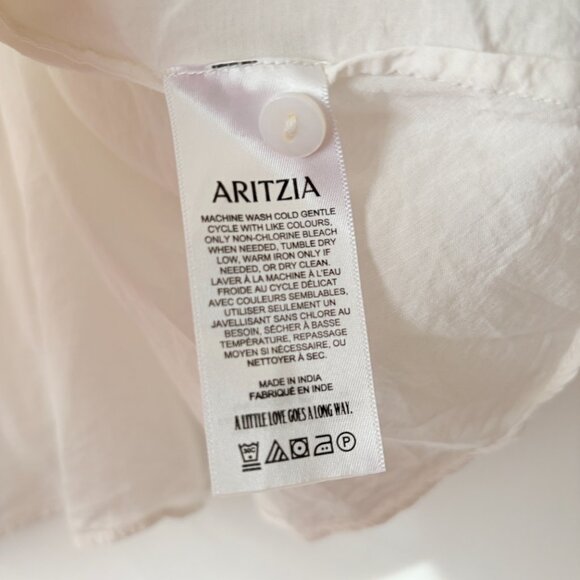 Aritzia Sunday Best Jadie Blouse Puff Sleeve White Ecru Size Medium - Picture 6 of 8